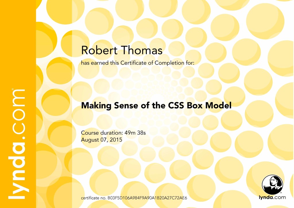 Making Sense of the CSS Box Model - Certificate of Completion