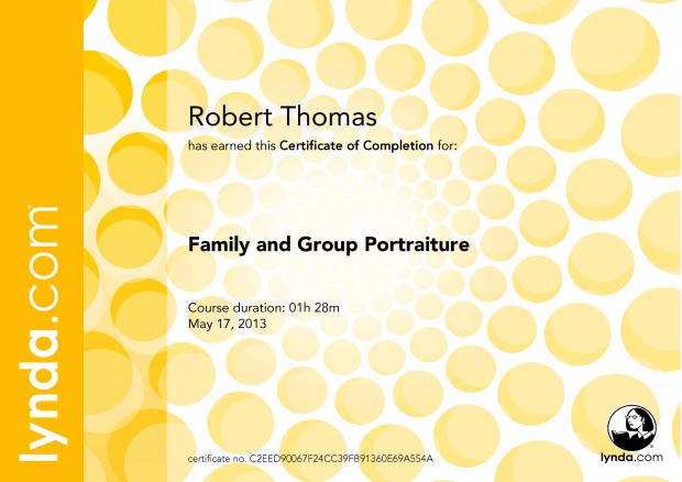 Family and Group Portraiture - Certificate Of Completion