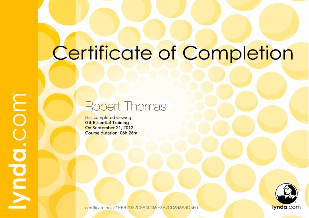 Git: Essential Training – Certificate of Completion