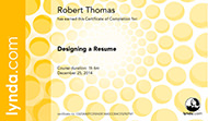 Designing a Resume - Certificate Of Completion