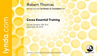 Cocoa Essential Training - Certificate of Completion