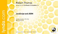 JavaScript and JSON - Certificate of Completion