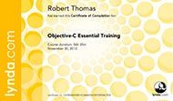 Objective-C Essential Training - Certificate of Completion