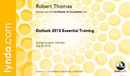 Outlook 2013 Essential Training – Certificate Of Completion