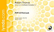 PHP 5.5 First Look - Certificate Of Completion